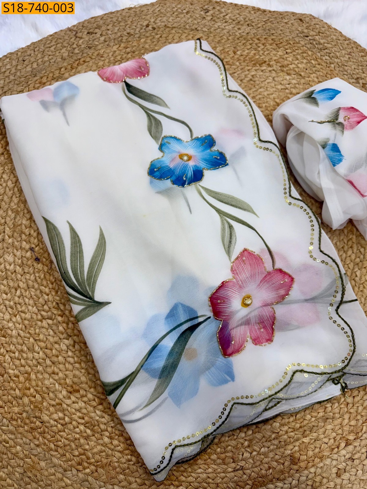 White Weightless Georgette Sarees