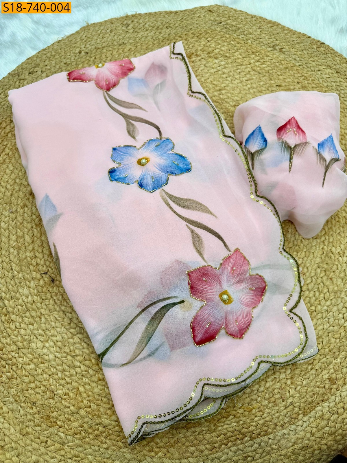 Light Pink Weightless Georgette Sarees