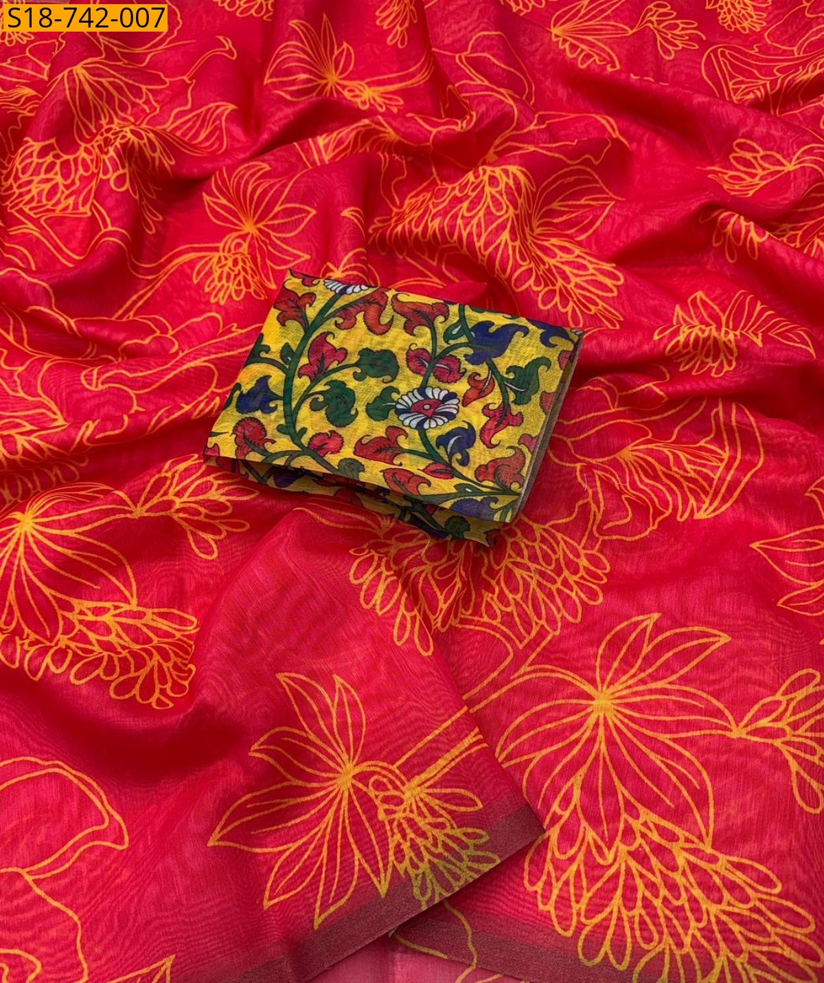 Pink Fancy Chanderi printed sarees