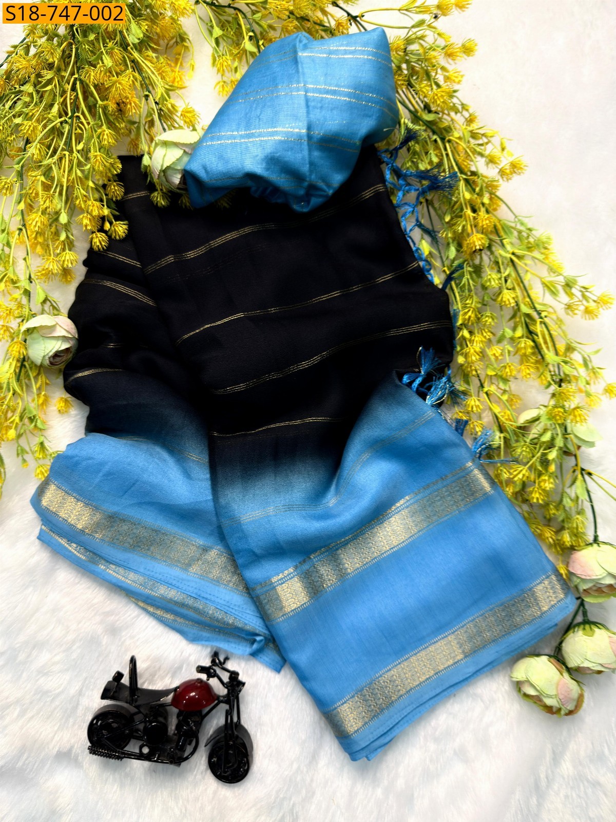 Black Fancy marshmellow sarees