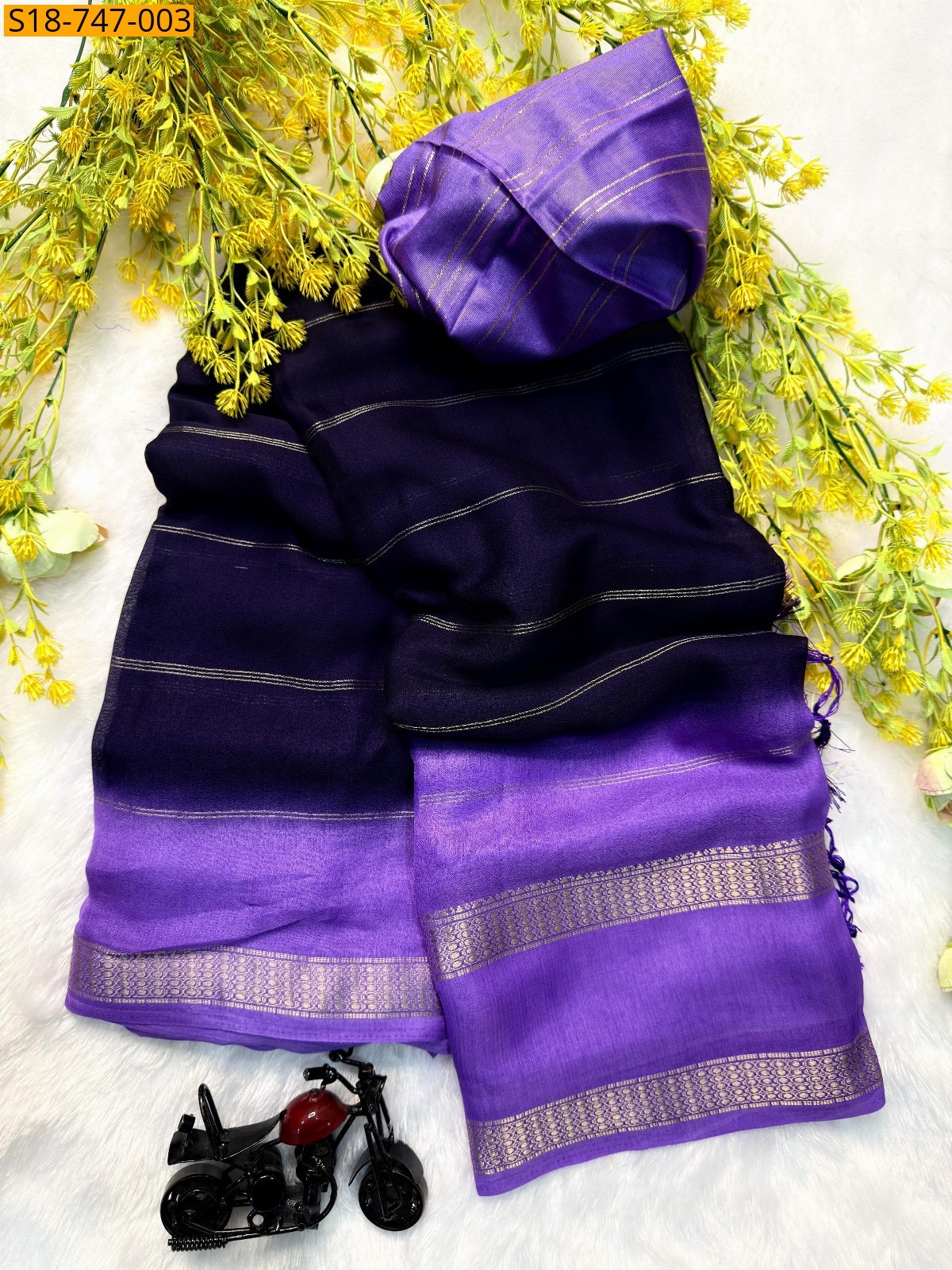 Navy Blue Fancy marshmellow sarees