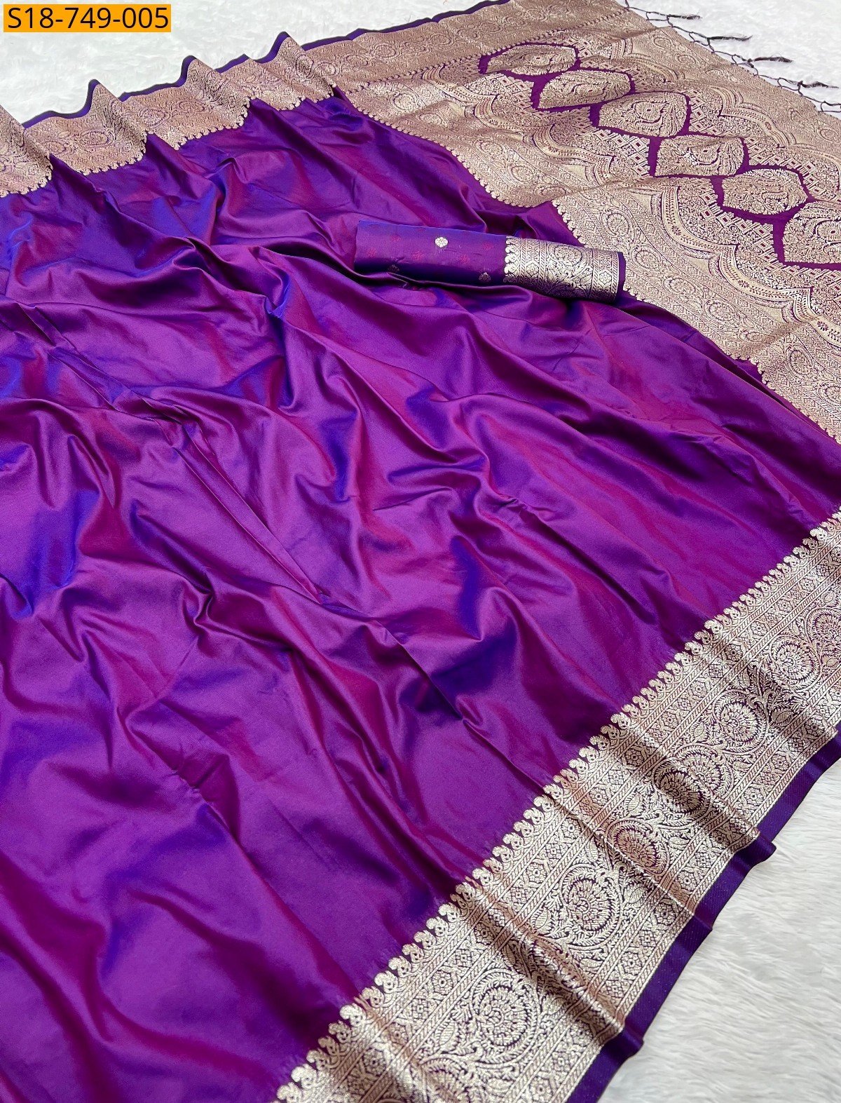 Dark Purple Fancy banarasi silk sarees
