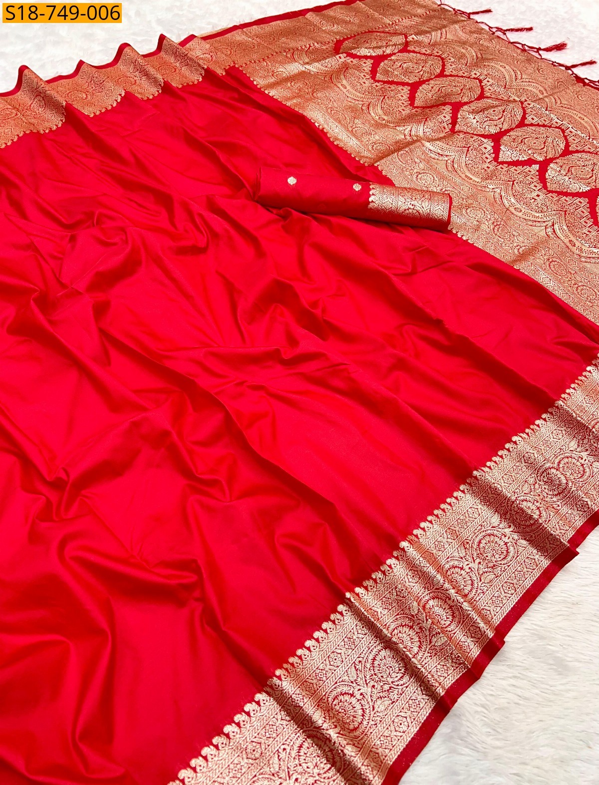 Red Fancy banarasi silk sarees