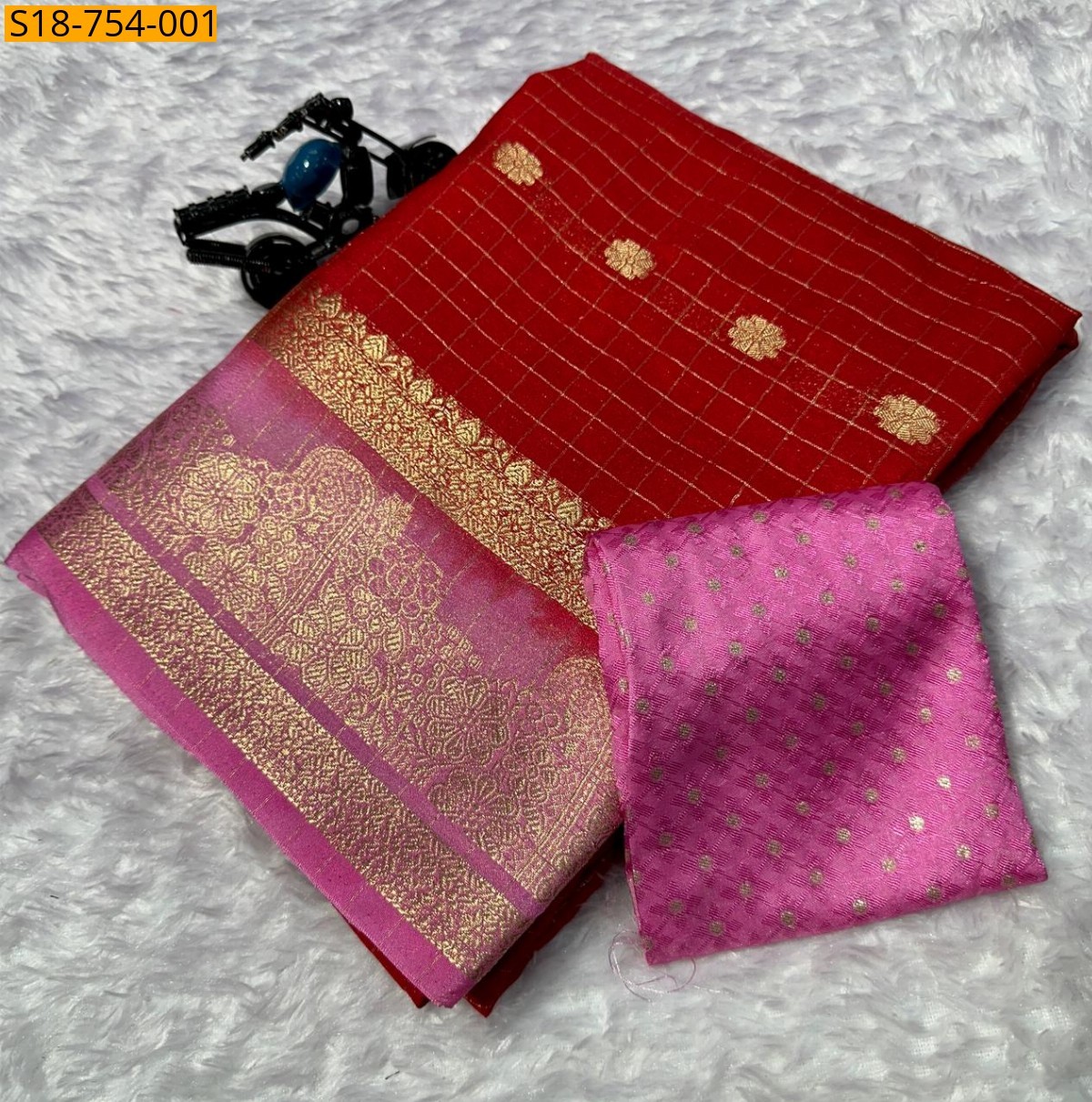 Red Fancy georgette sarees