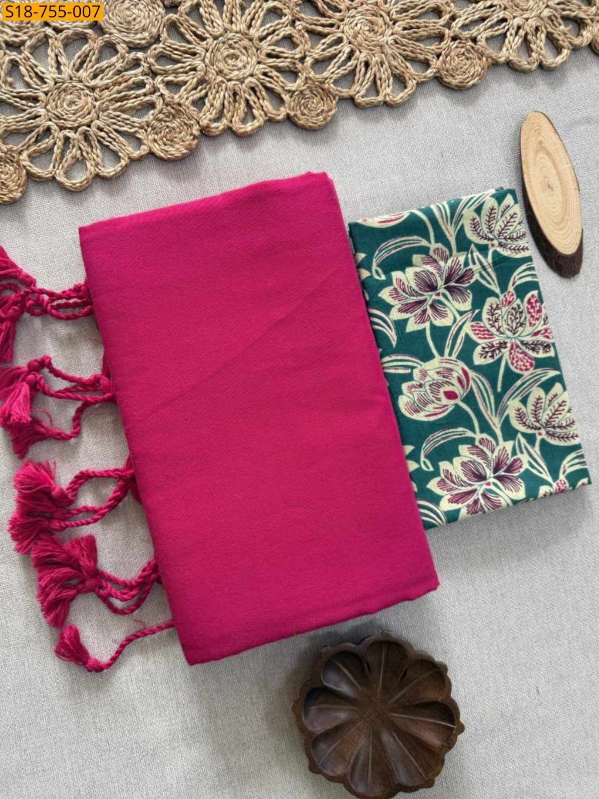 Pink Khadi Cotton Sarees
