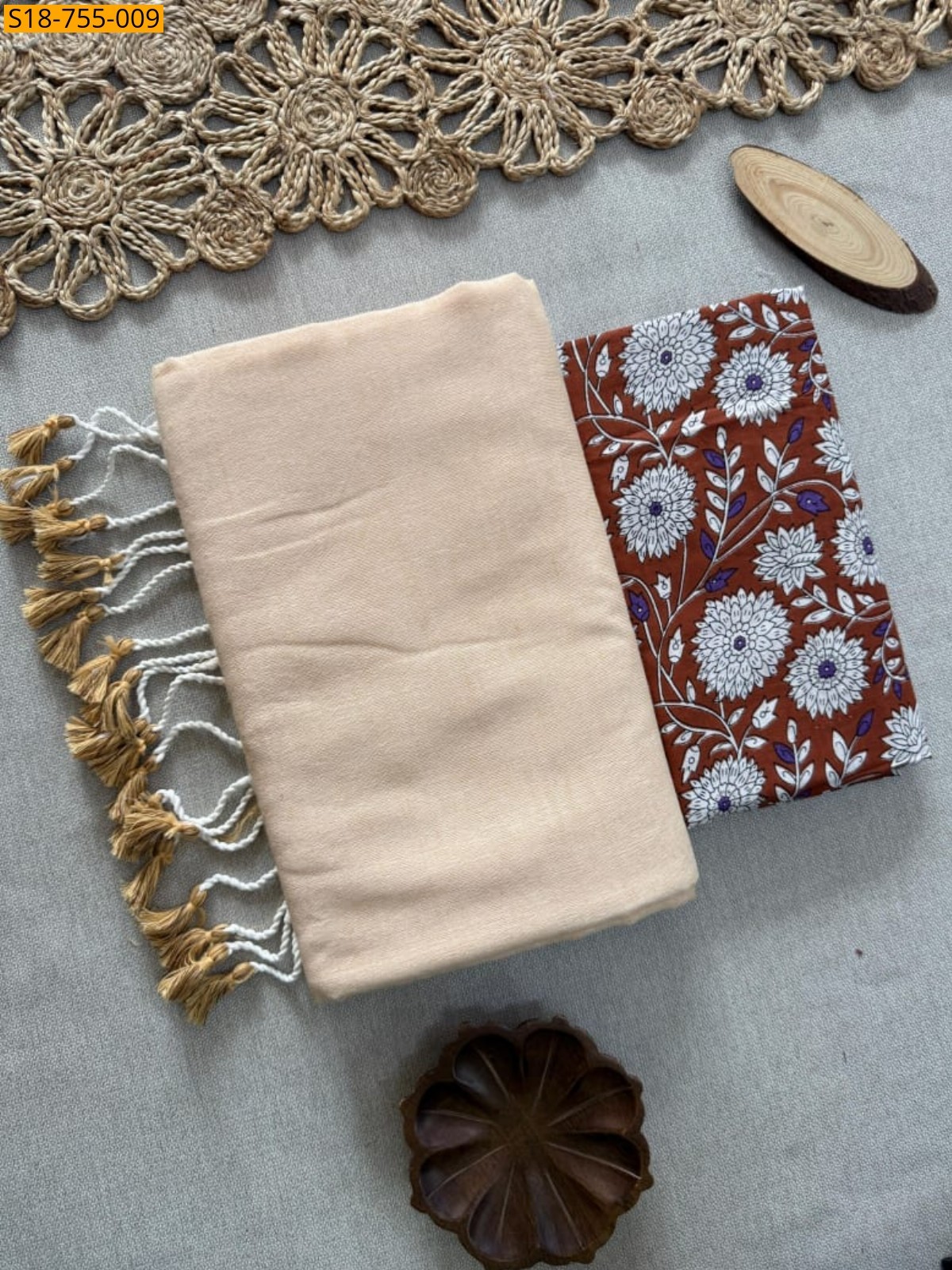 Cream Khadi Cotton Sarees