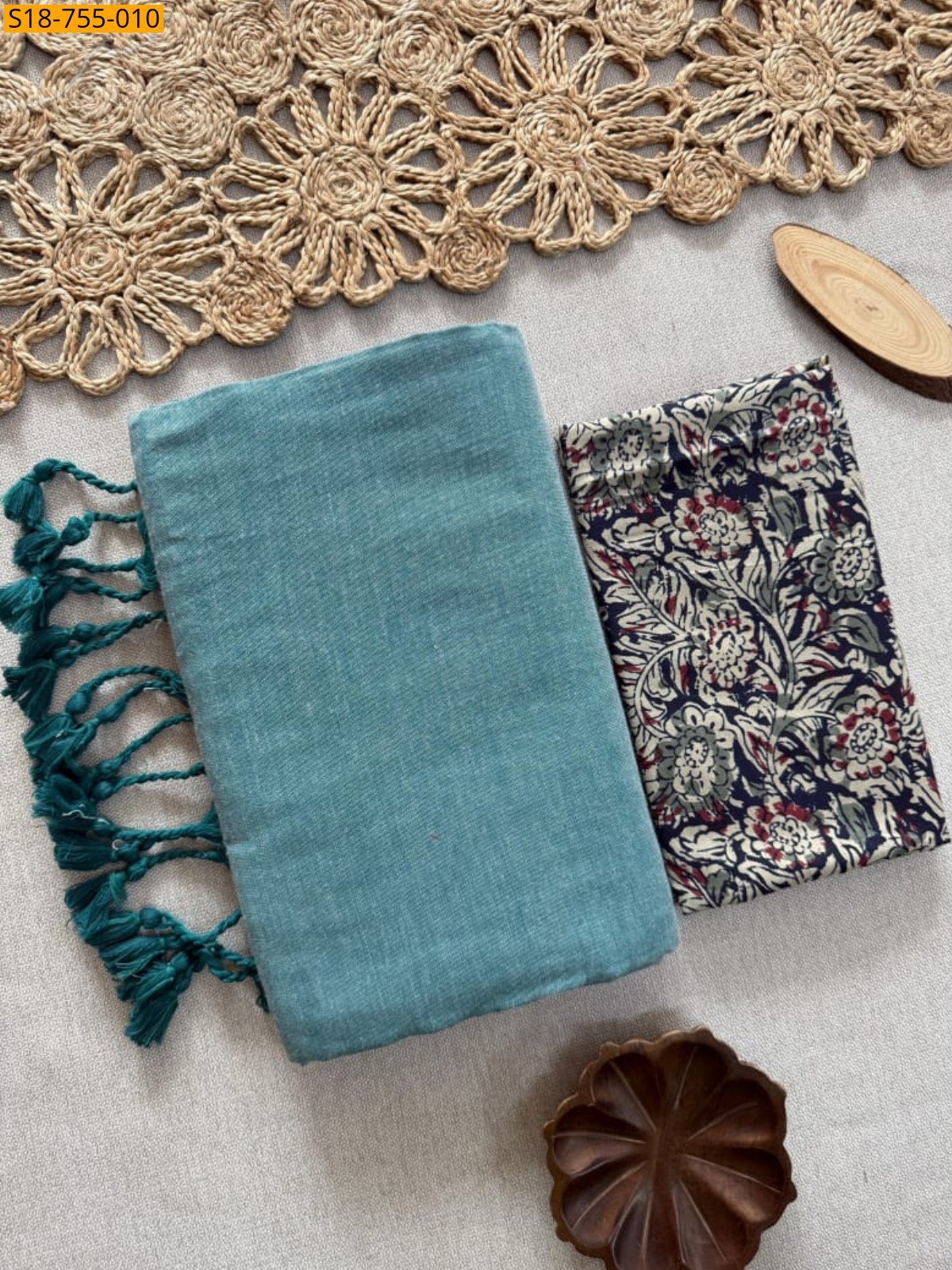 Green Khadi Cotton Sarees