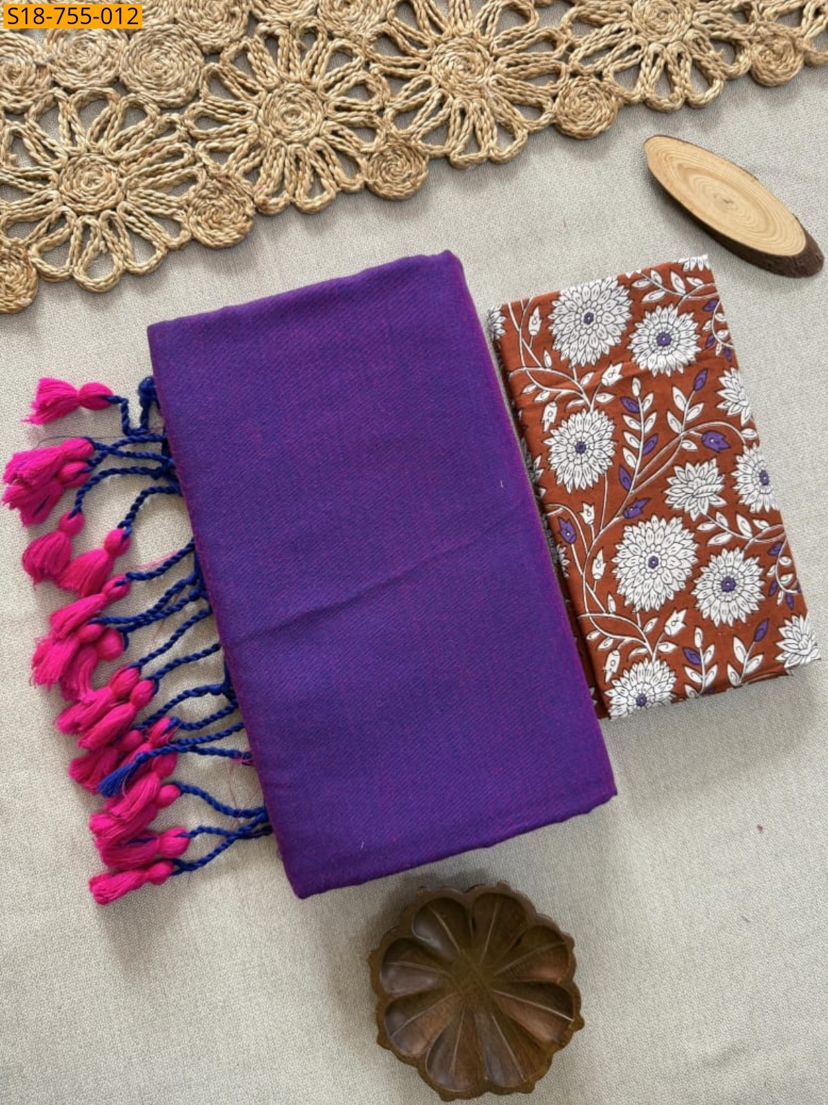 Violet Khadi Cotton Sarees