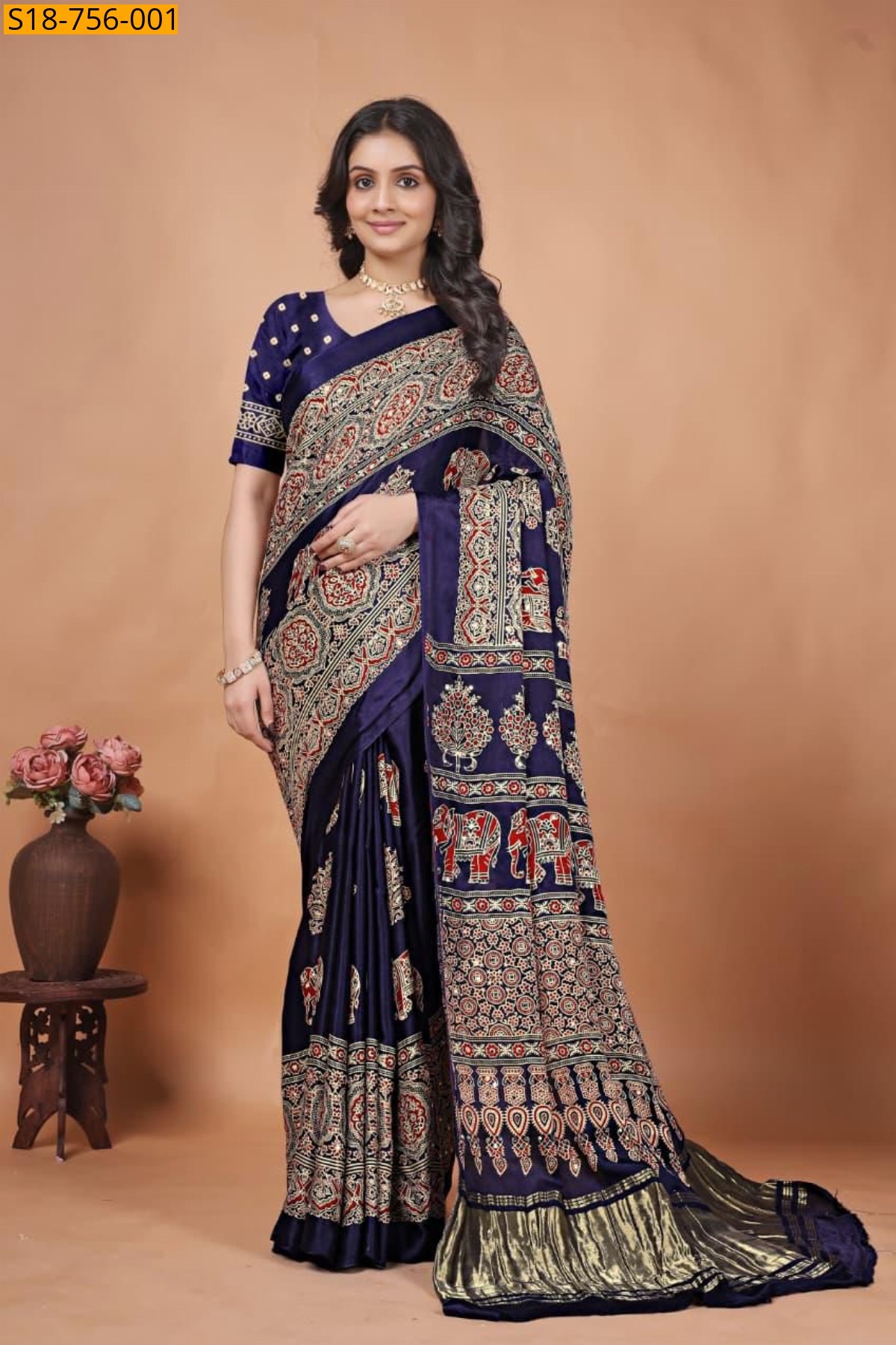Blue Modal gaji silk sarees