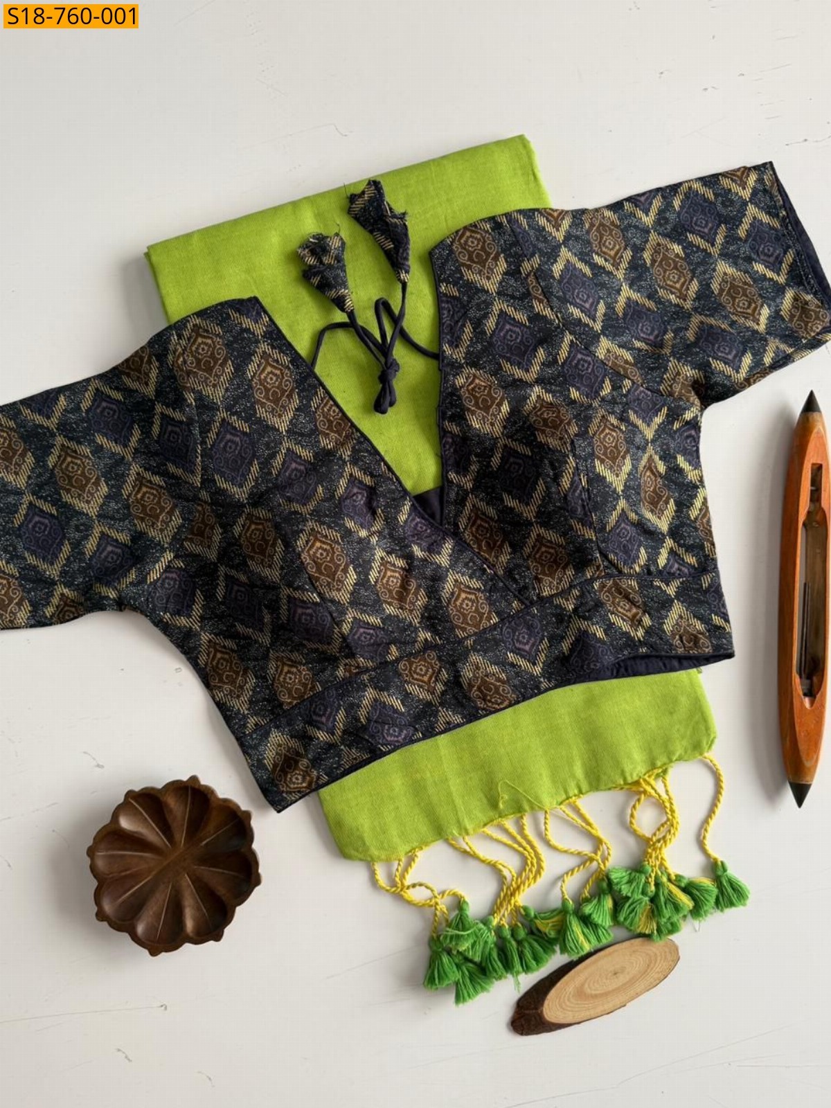 Green Khadi Cotton Sarees