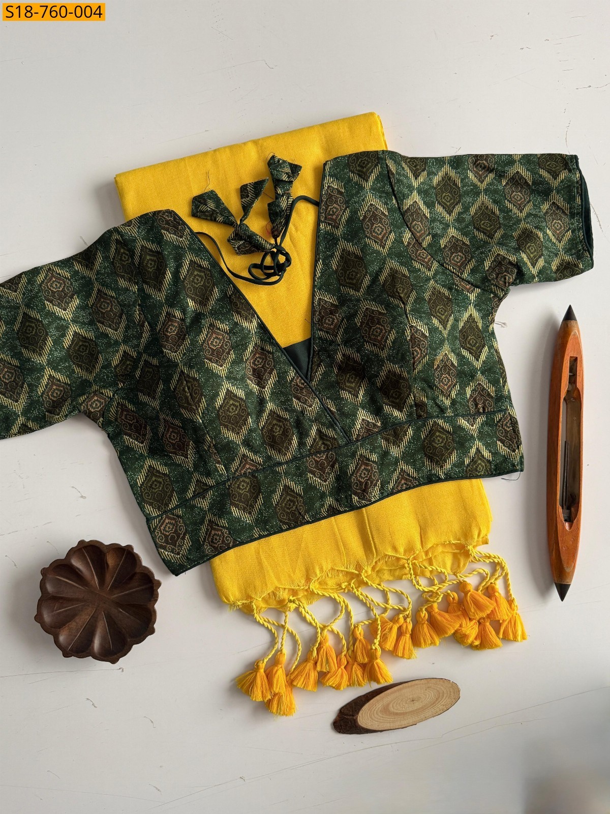 Yellow Khadi Cotton Sarees