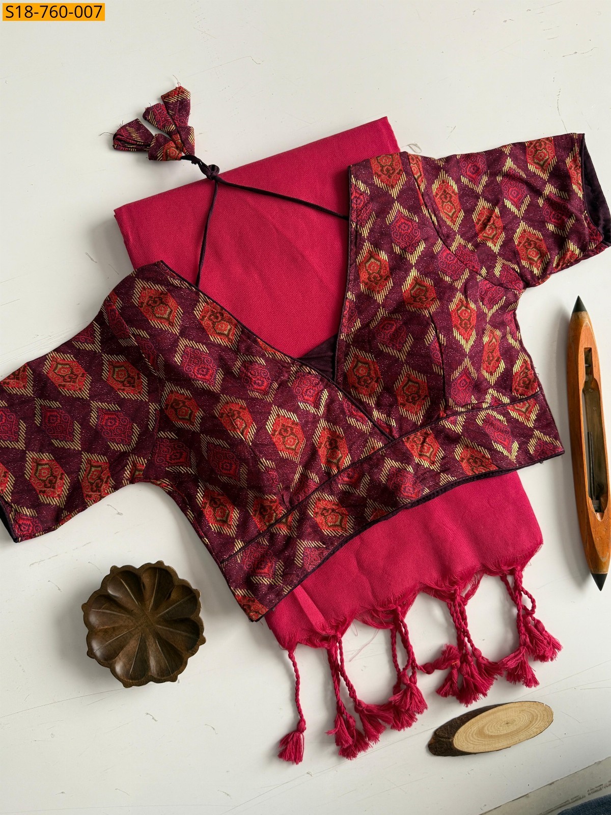 Pink Khadi Cotton Sarees