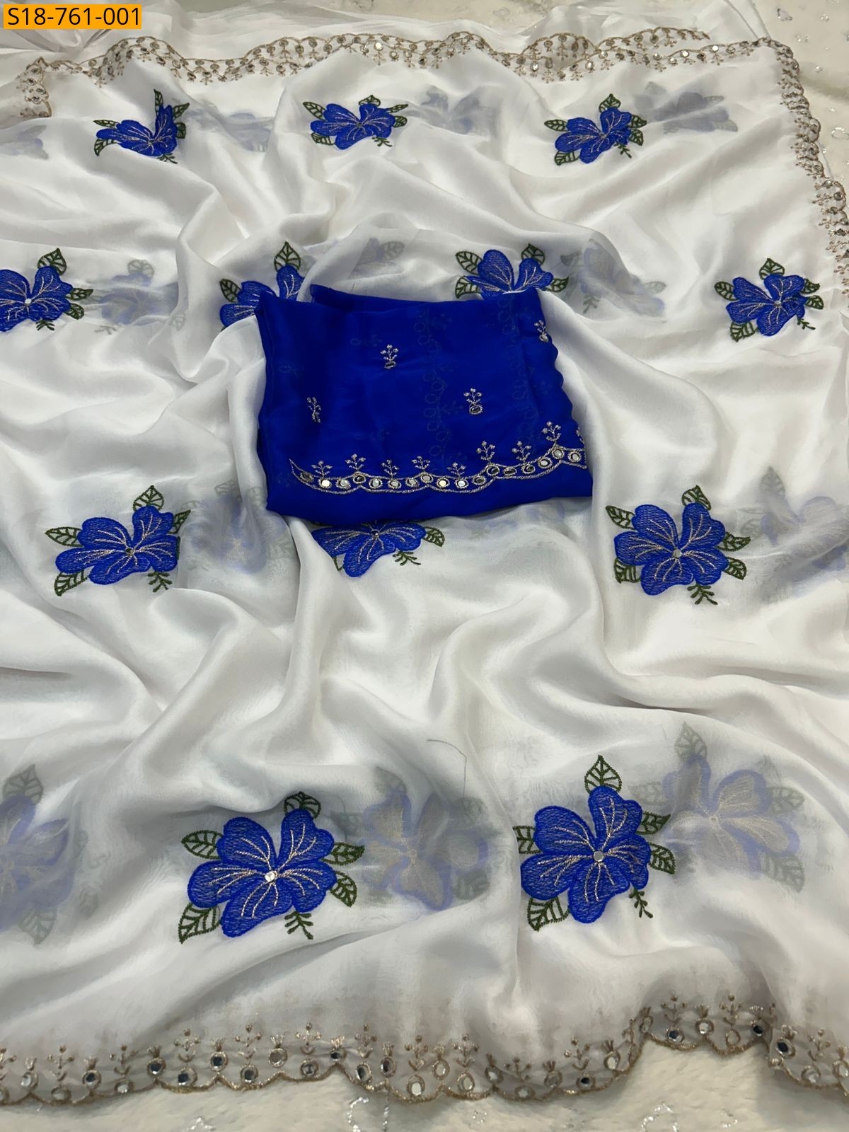 White Fancy Rangoli Silk Sarees