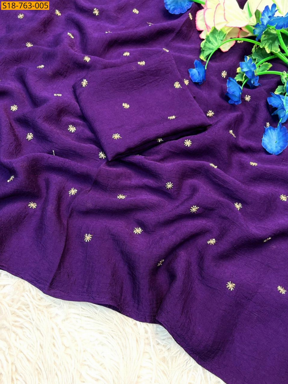 Violet Fancy Crush Saree