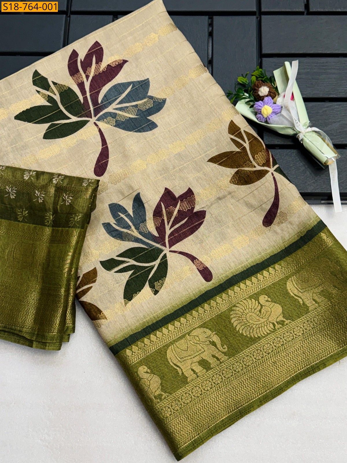 Sandal Soft Dola kalmkari print saree