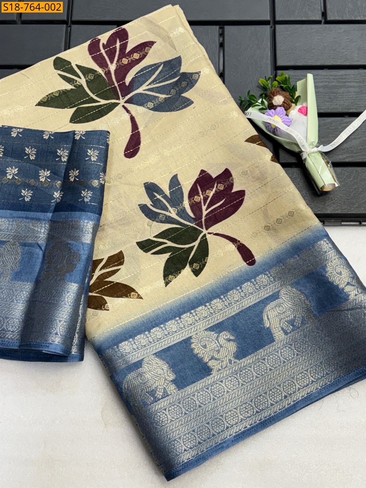 Sandal Soft Dola kalmkari print saree