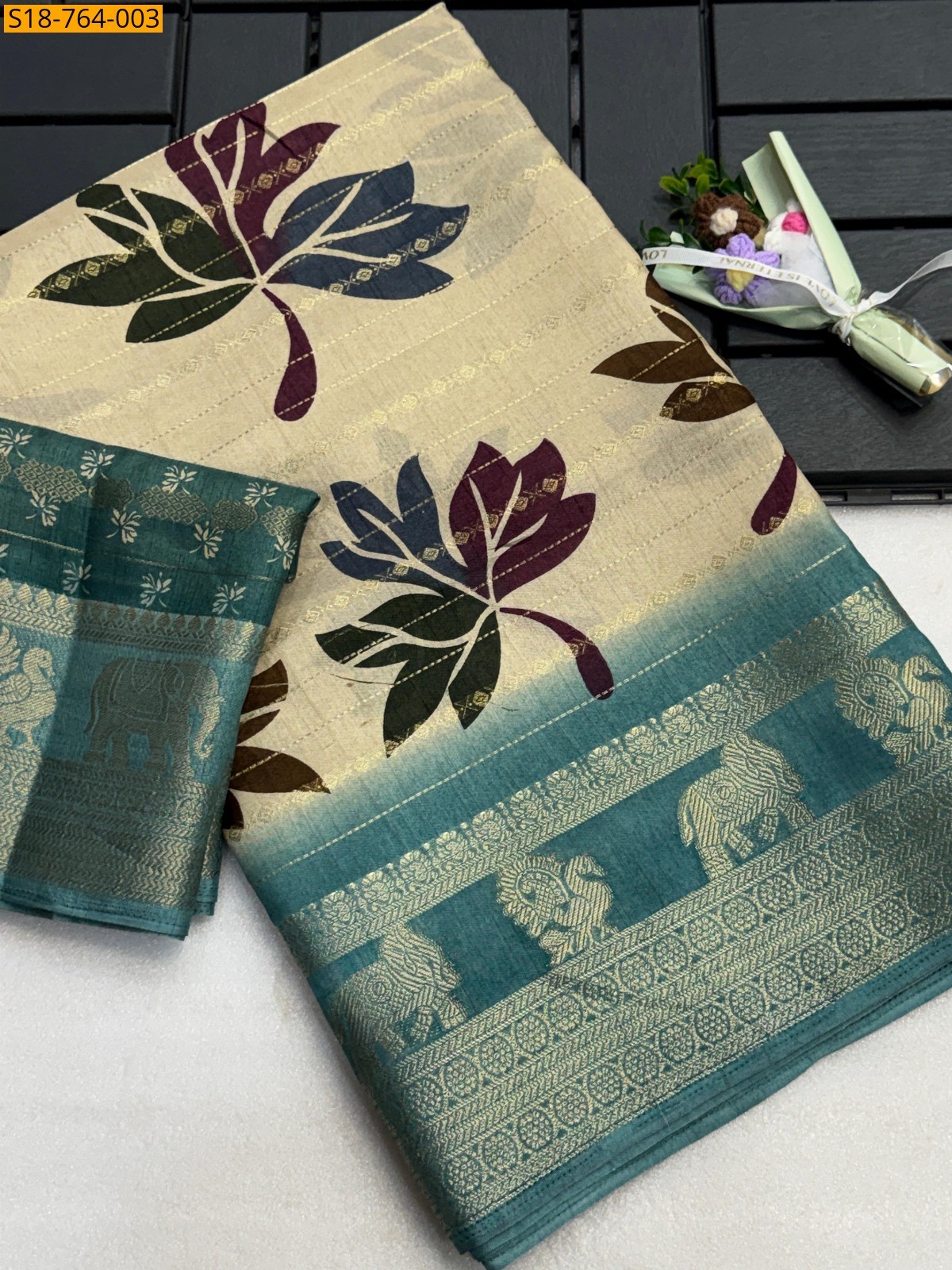 Sandal Soft Dola kalmkari print saree