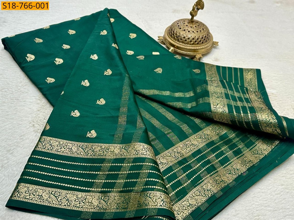 Green Fancy Mysore Silk Saree