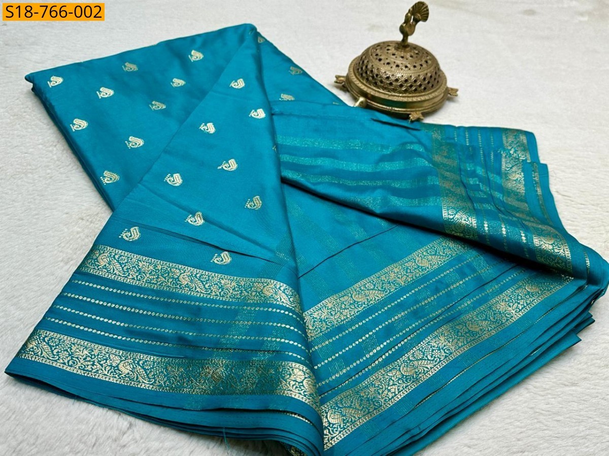 Blue Fancy Mysore Silk Saree