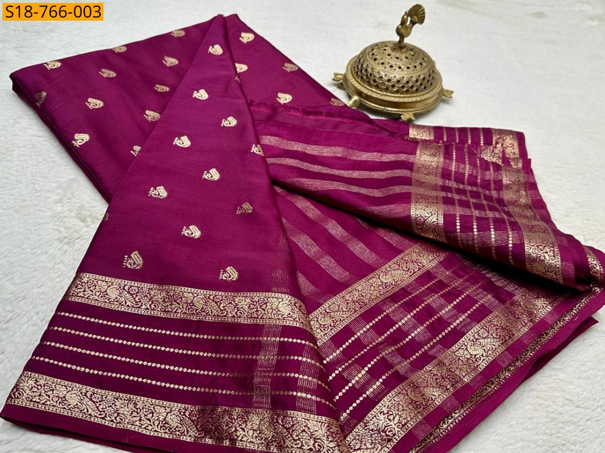 Magenta Fancy Mysore Silk Saree