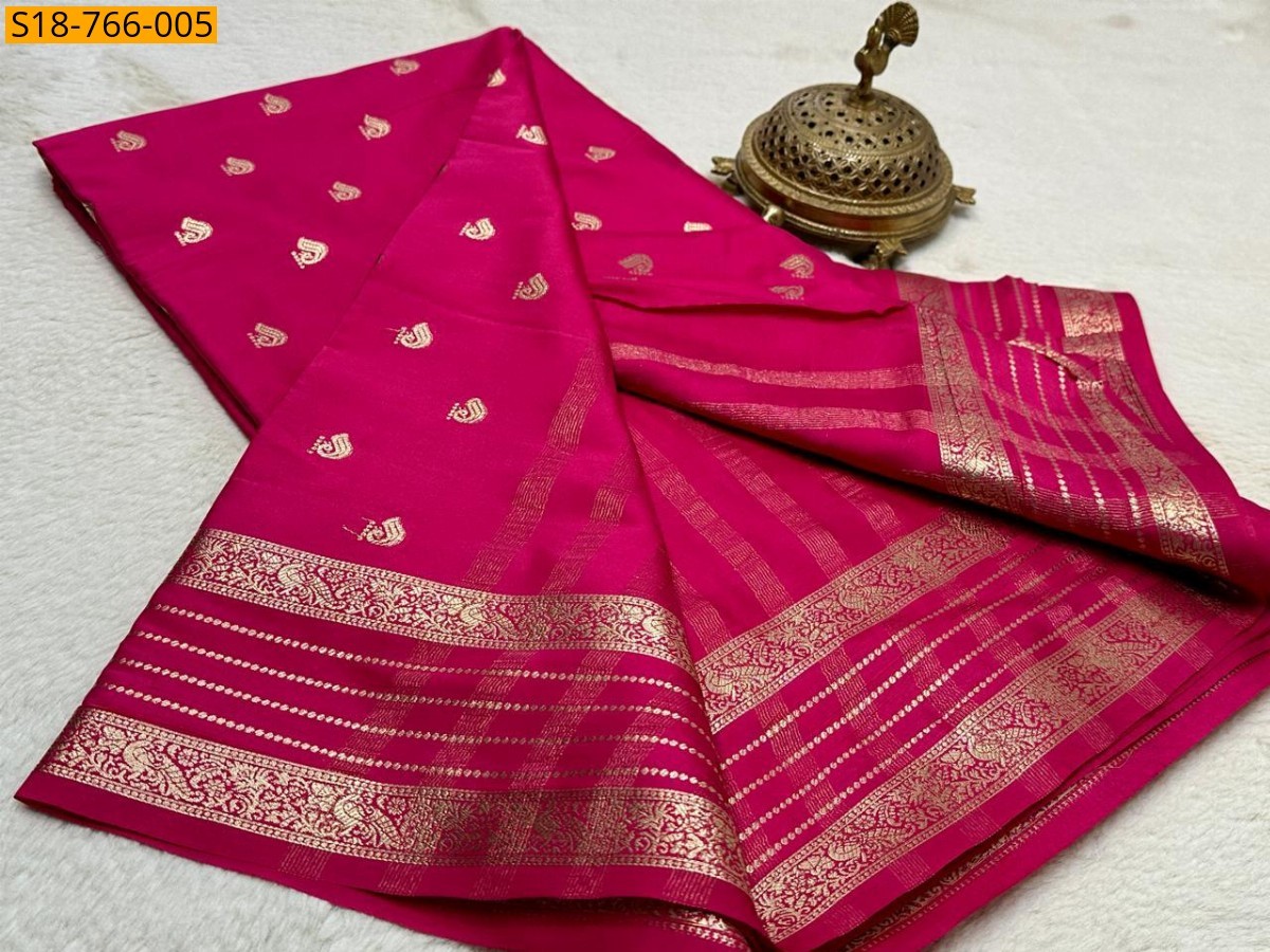 Pink Fancy Mysore Silk Saree