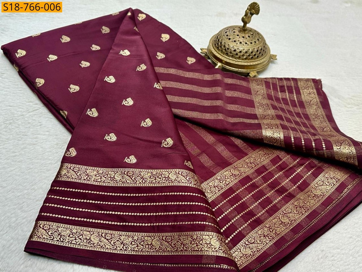 Maroon Fancy Mysore Silk Saree