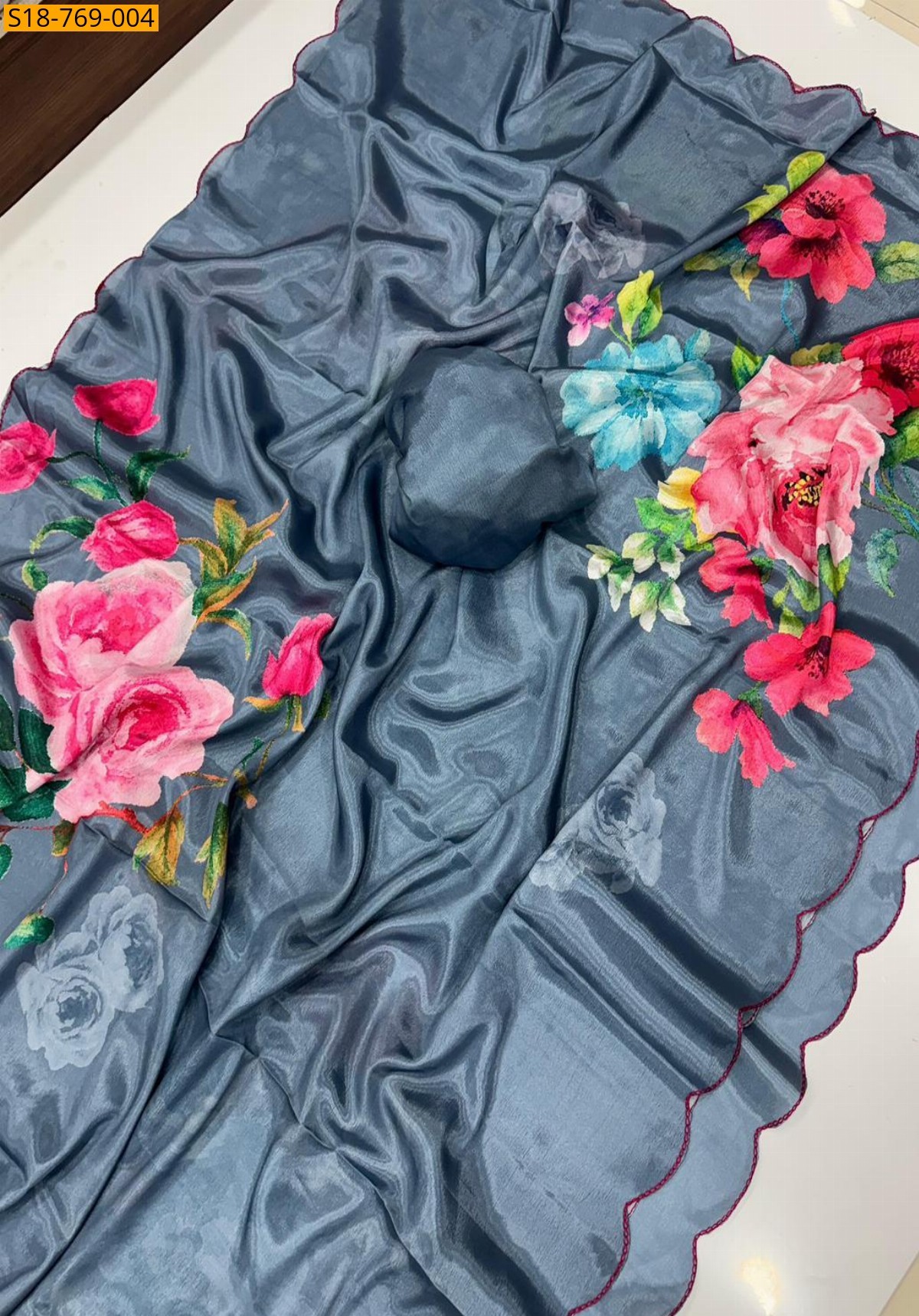 Soft chinnon Saree