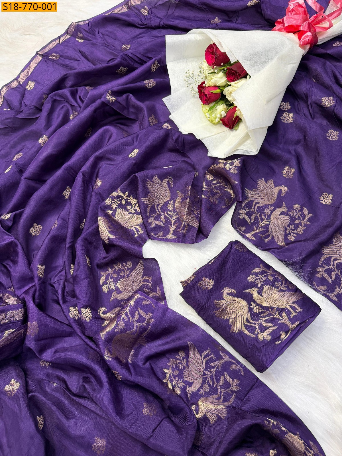 Purple Muslin Silk Shaded Saree