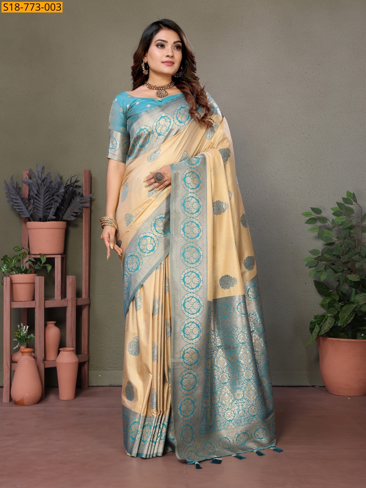 Sky Blue Viscose Silk sarees