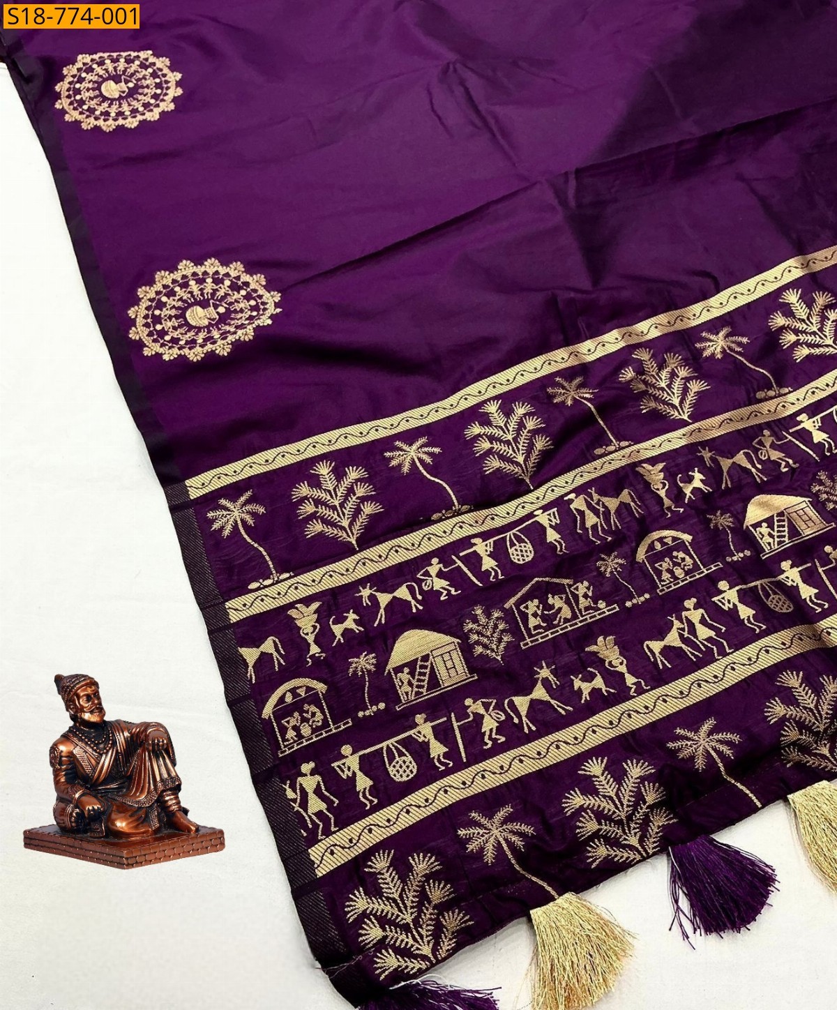 Dark Purple Soft Banarasi Silk  Saree
