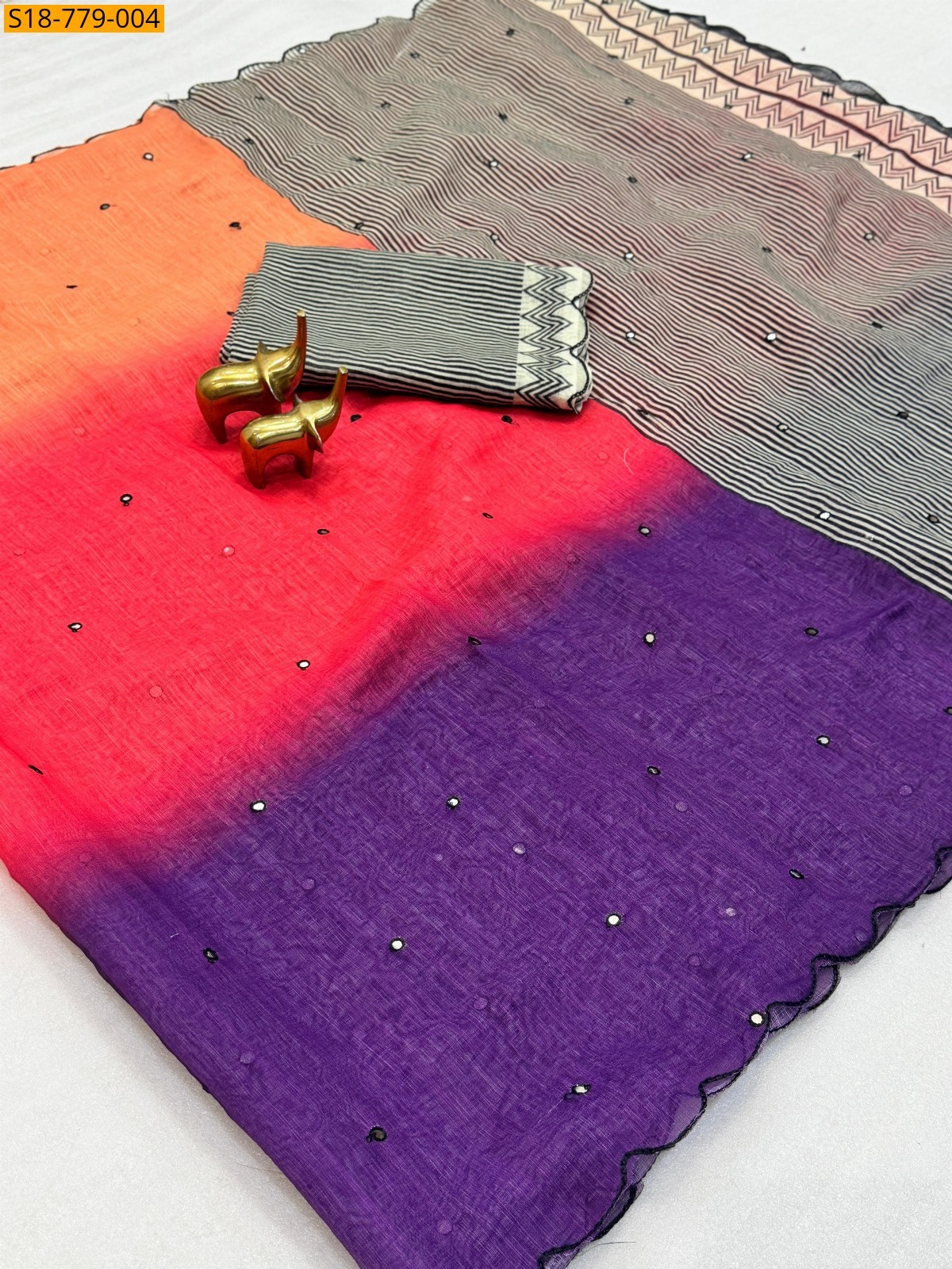 Violet Soft Linen Cotton Saree