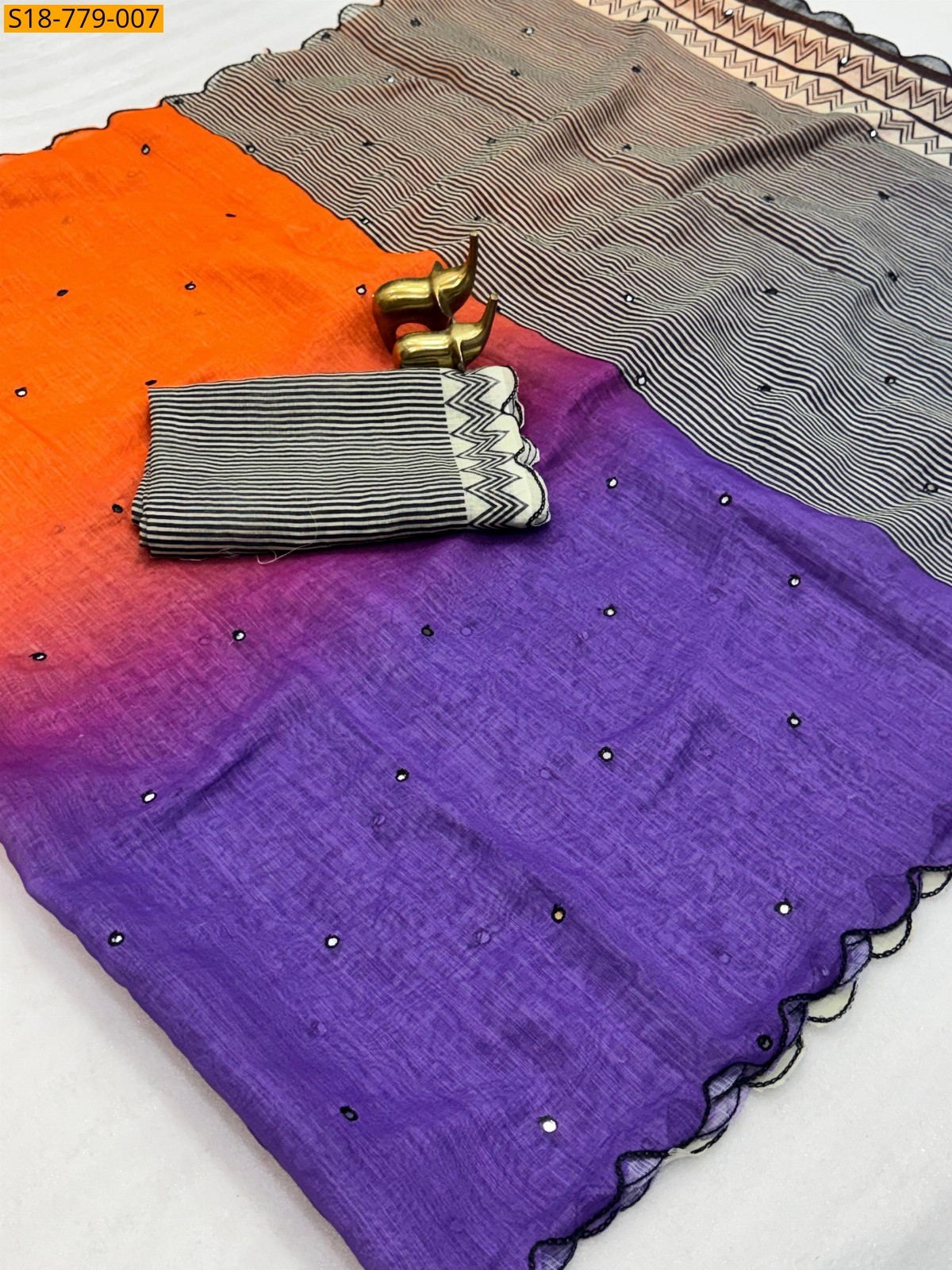 Violet Soft Linen Cotton Saree