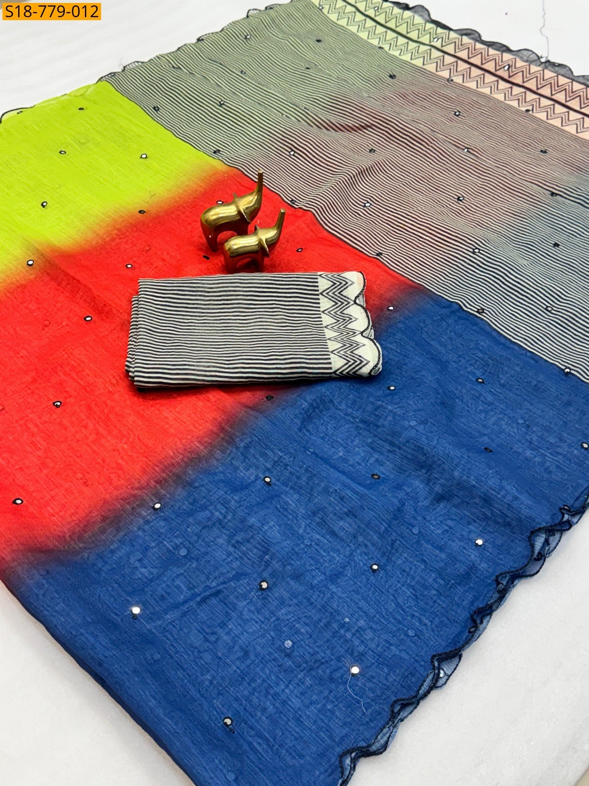 Navy Blue Soft Linen Cotton Saree