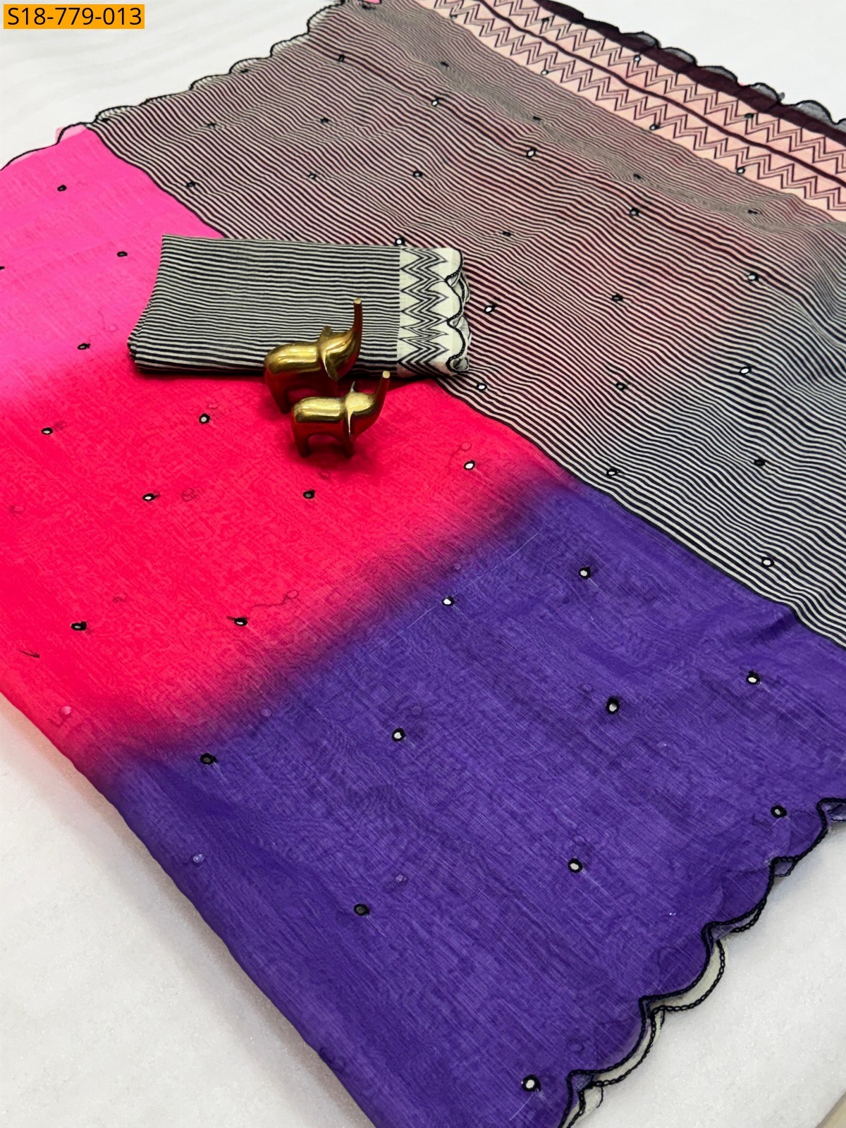 Violet Soft Linen Cotton Saree