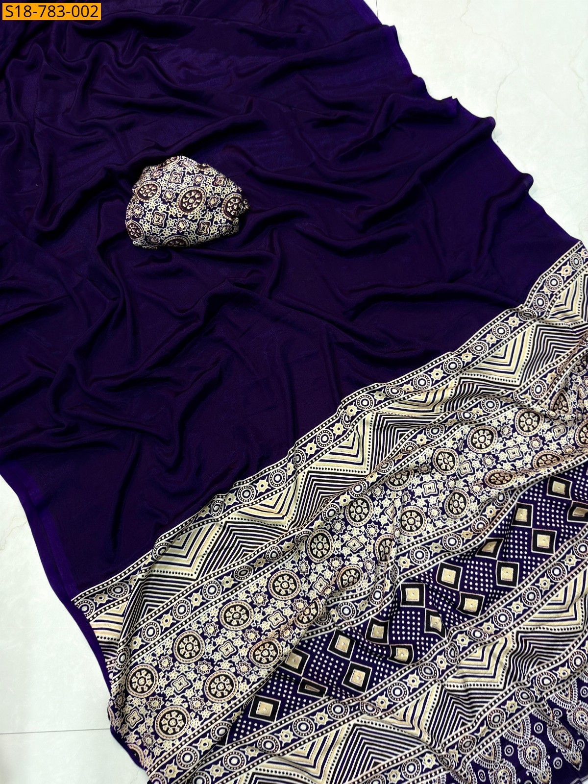 Violet Fancy Gajji Crape Silk Saree