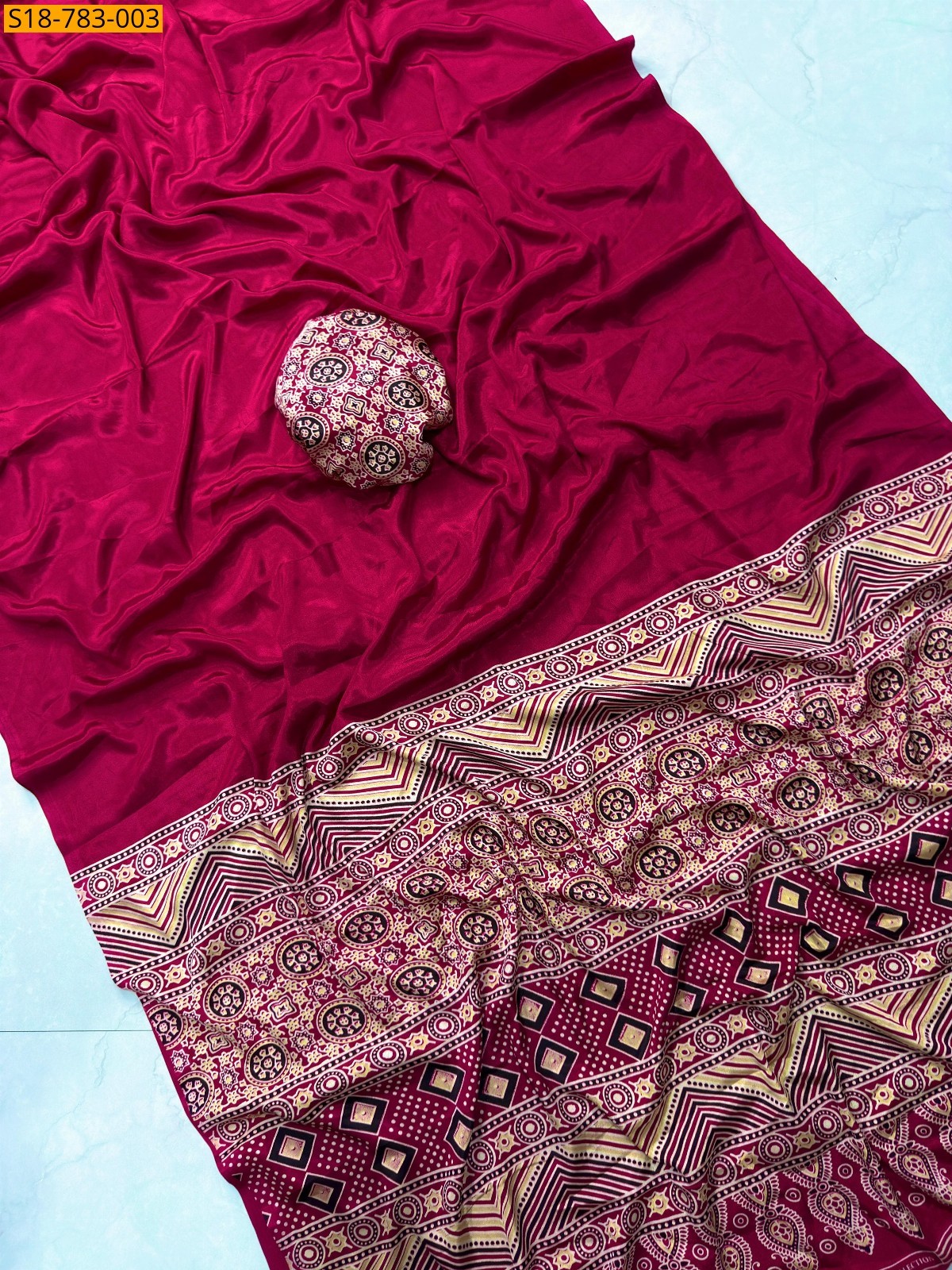 Pink Fancy Gajji Crape Silk Saree