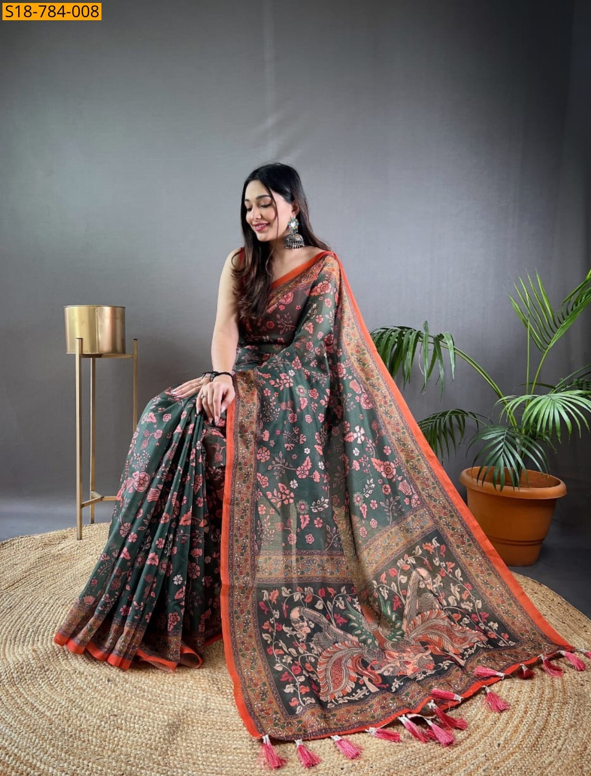 Morpitch Fancy Malai Cotton Saree