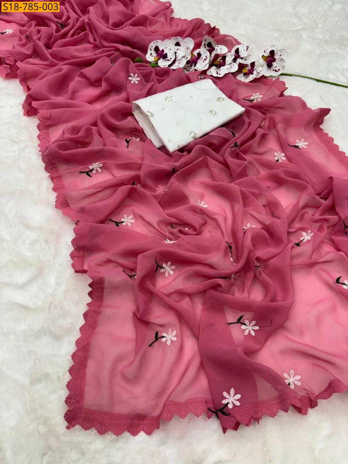 Light pink Soft Georgette Saree