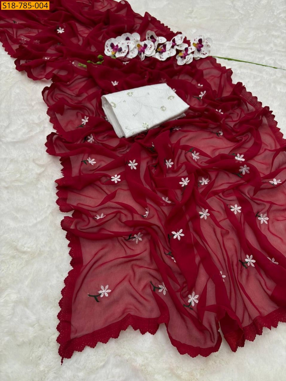 Maroon Soft Georgette Saree