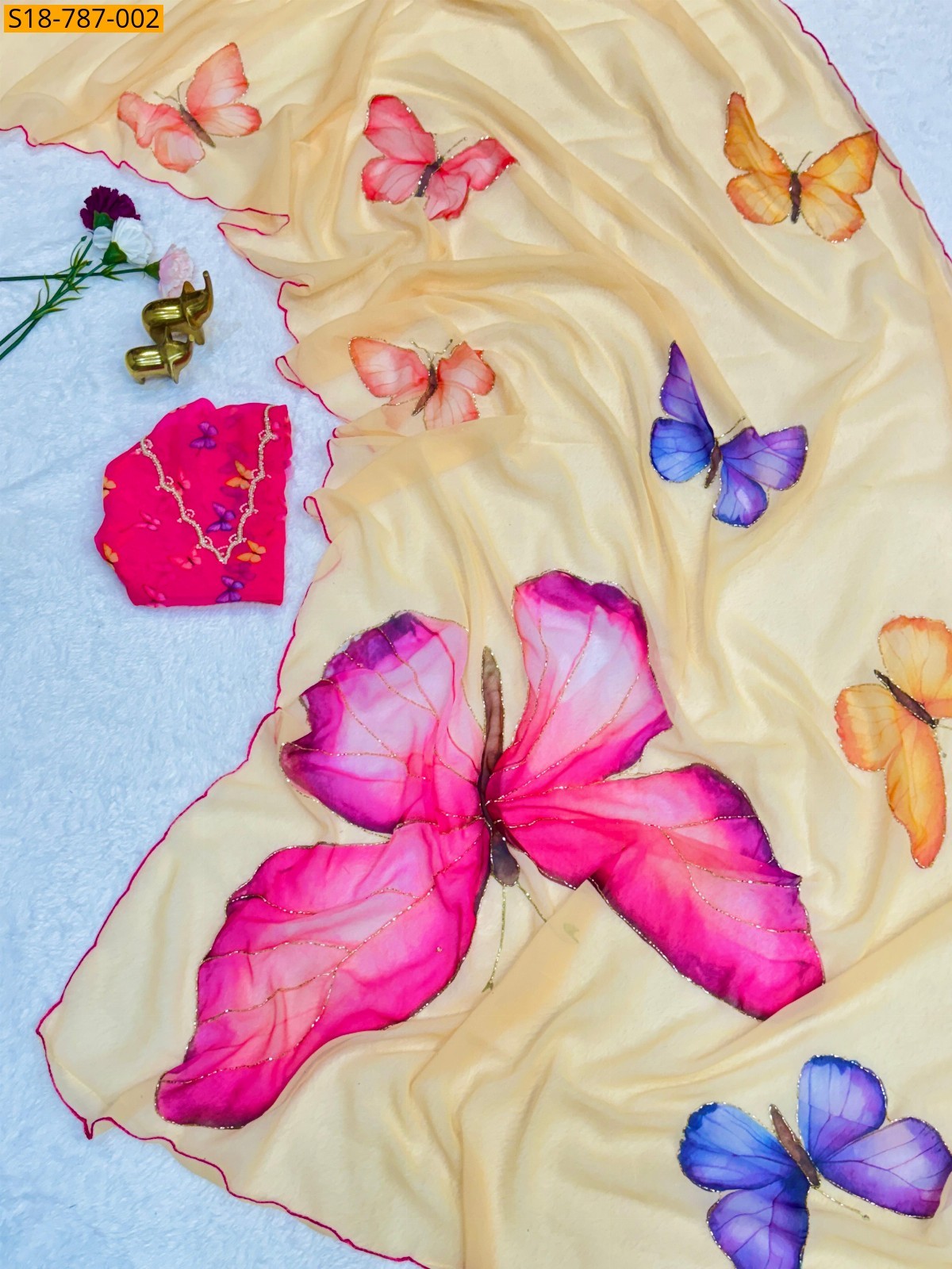 Sandal Soft and Smooth Weightless Chiffon Saree