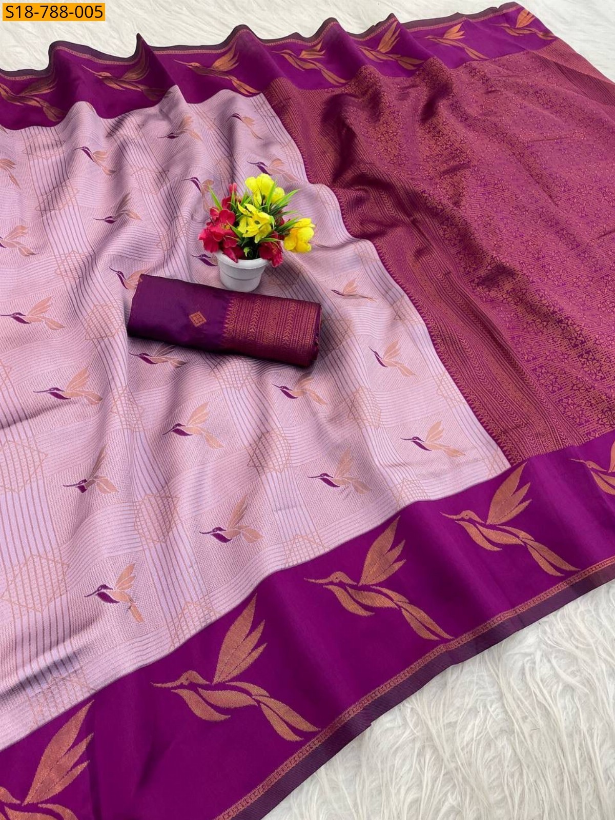 Light Pink Fancy Banarasi Silk Sarees