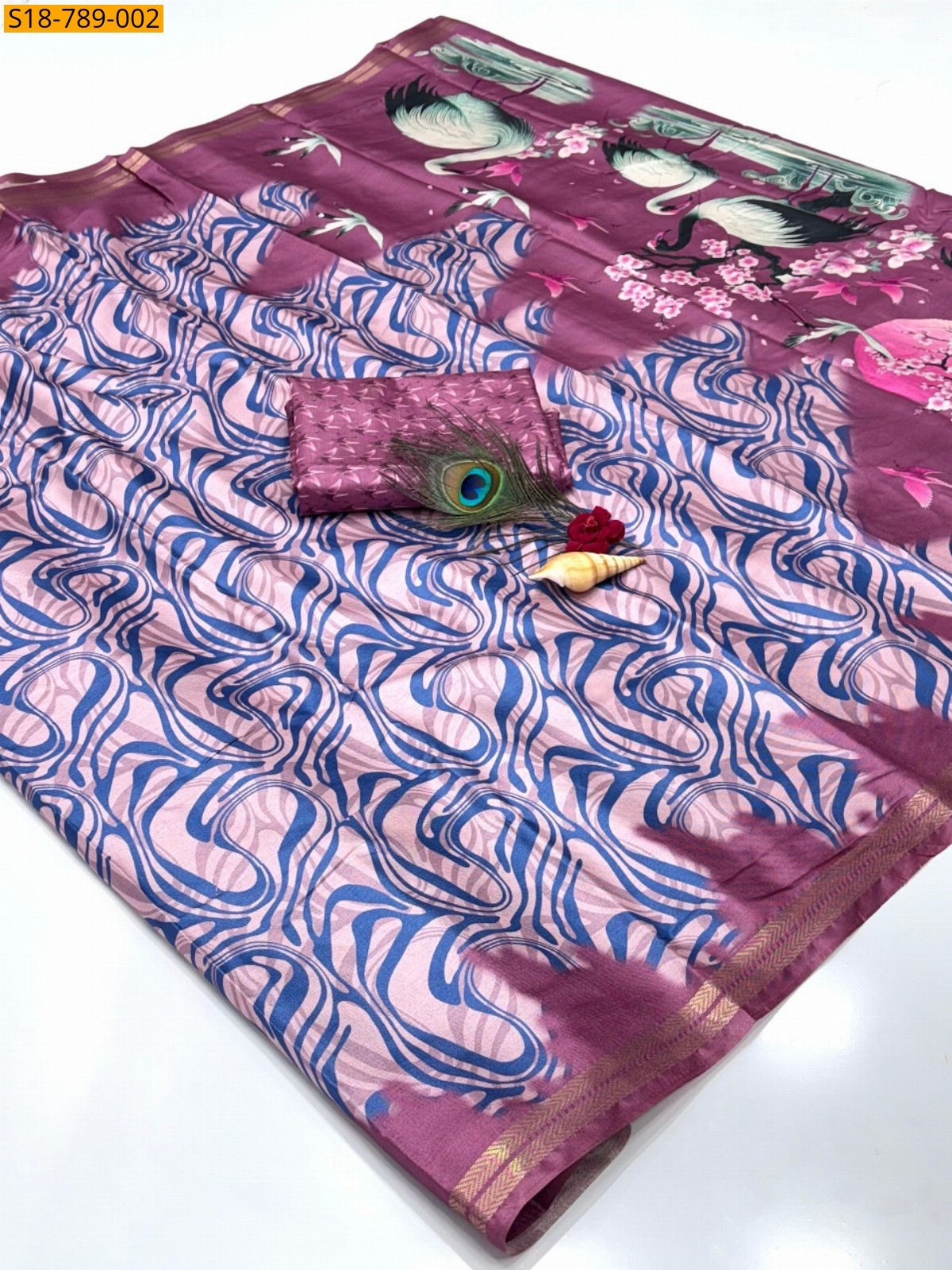 Pink Soft Tussar Silk Sarees