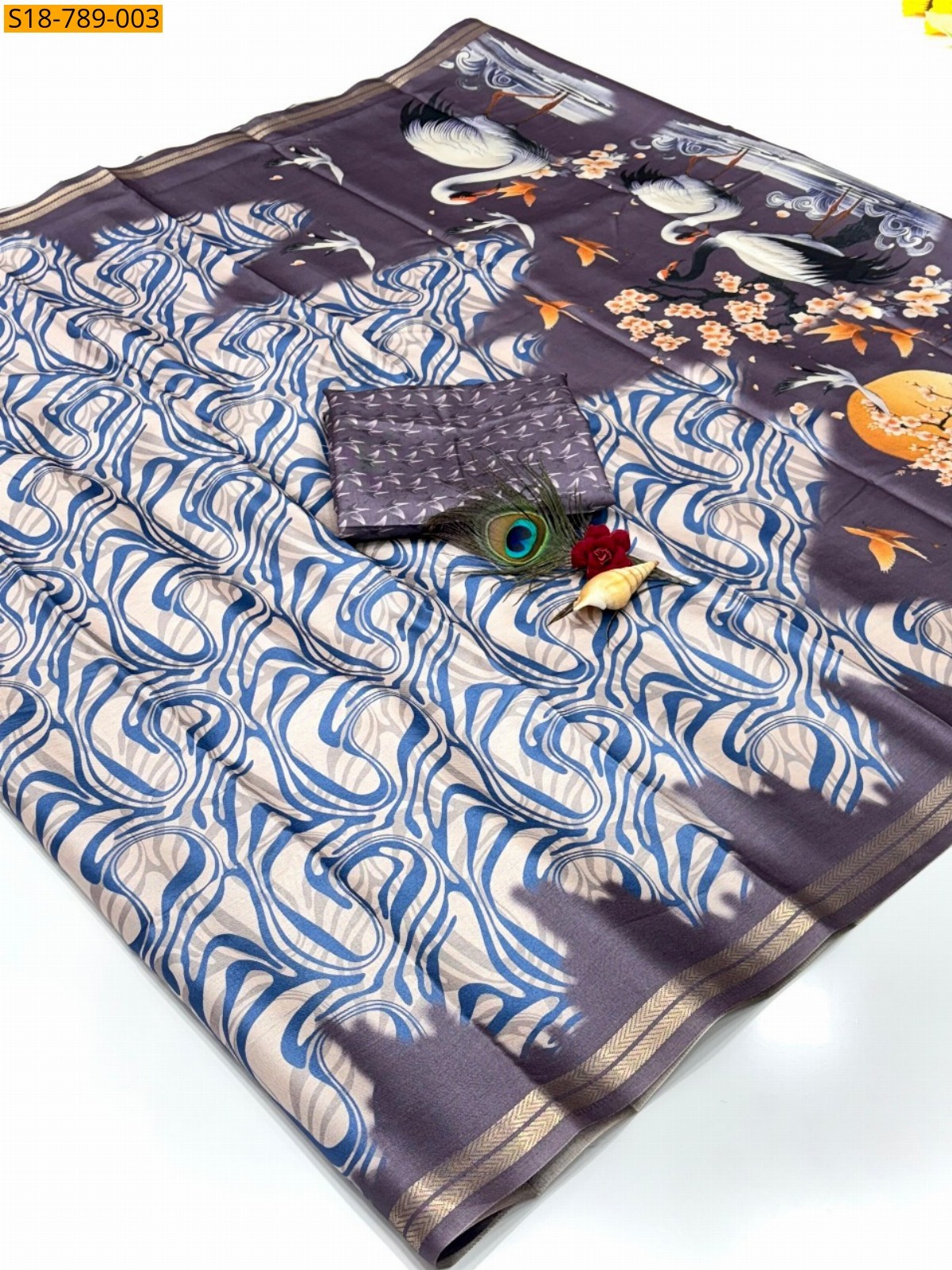 Soft Tussar Silk Sarees - Blue