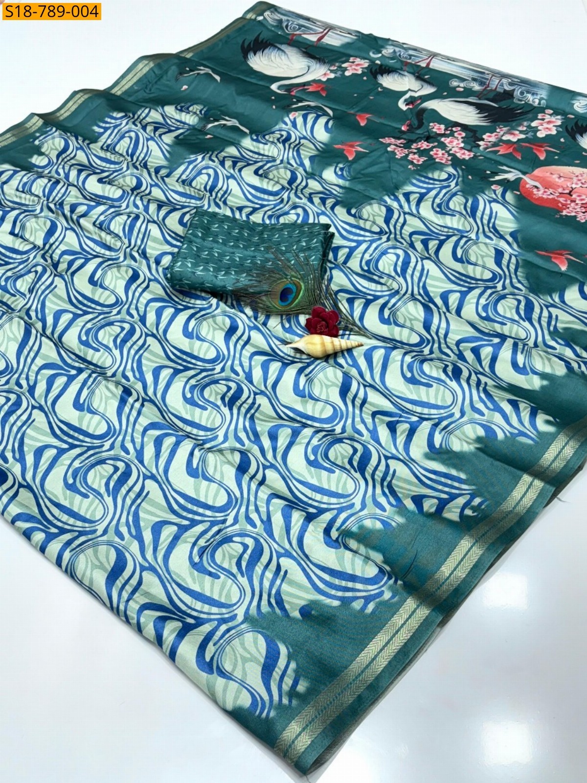 Green Soft Tussar Silk Sarees