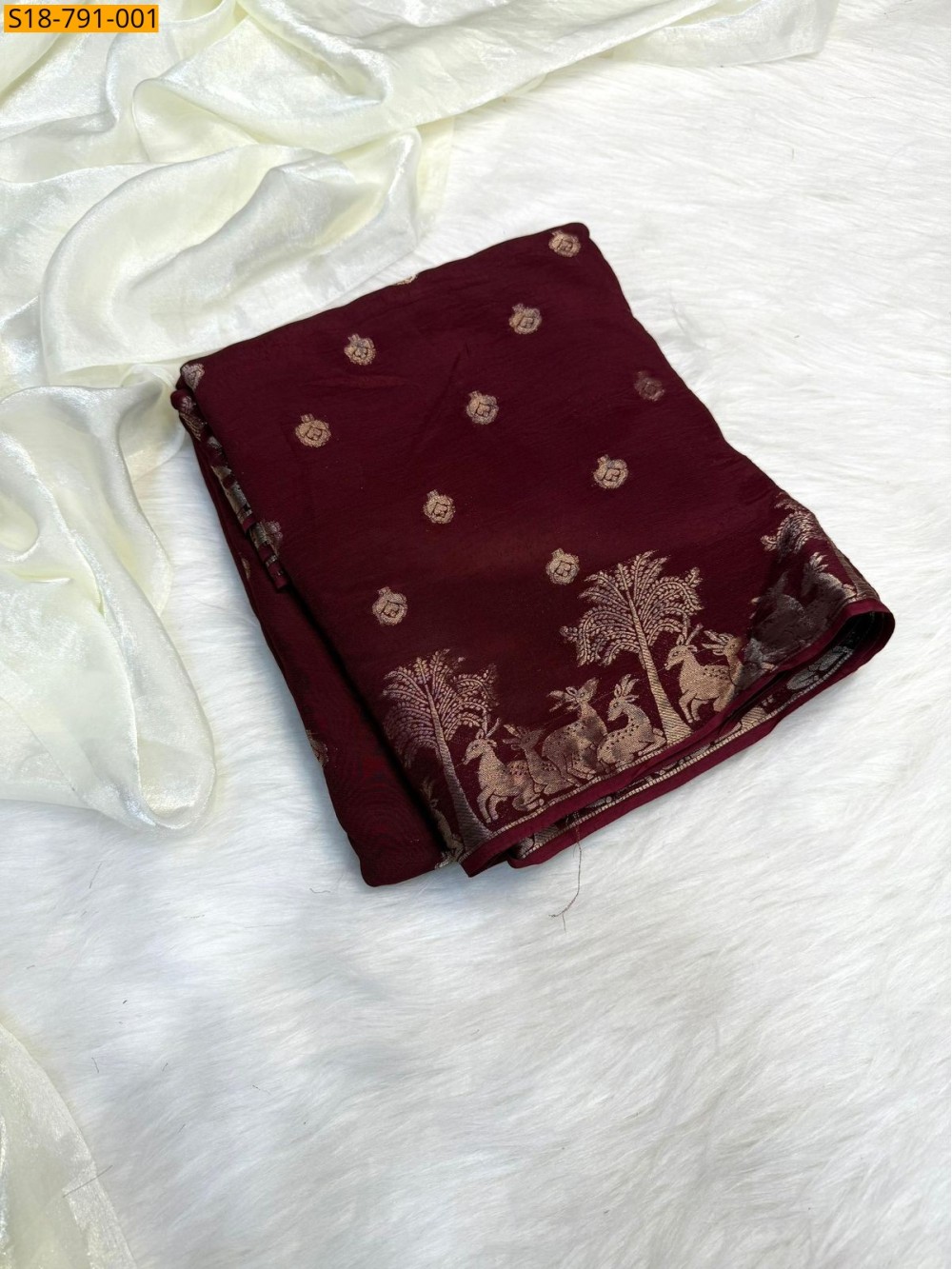 Fancy Viscose Muslin Silk Saree