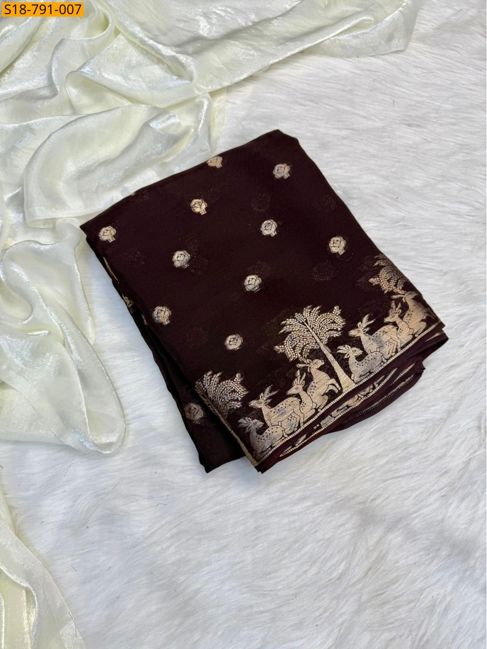 Fancy Viscose Muslin Silk Saree