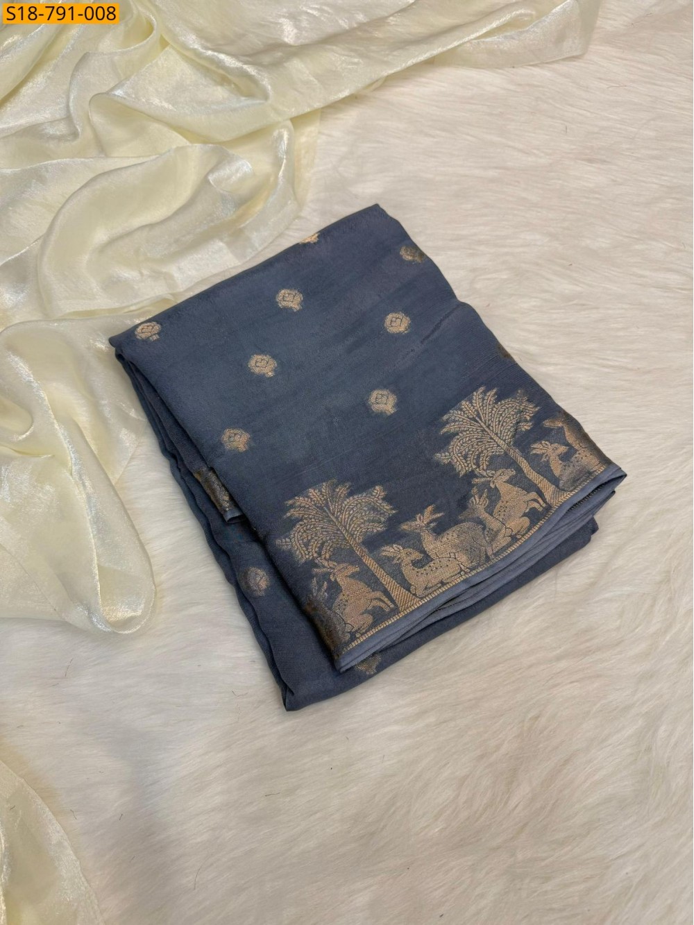 Fancy Viscose Muslin Silk Saree