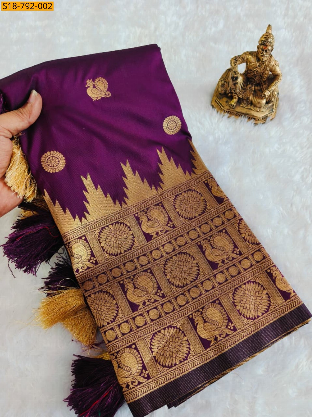 Magenta Fancy Soft Silk Paithani Saree