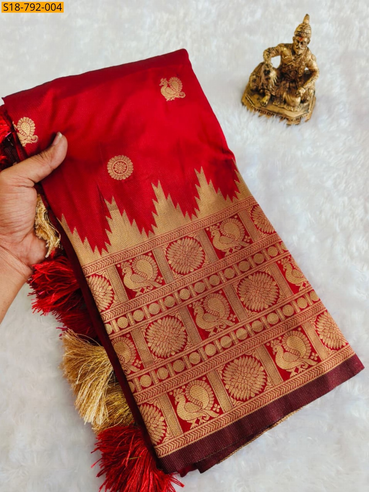 Red Fancy Soft Silk Paithani Saree