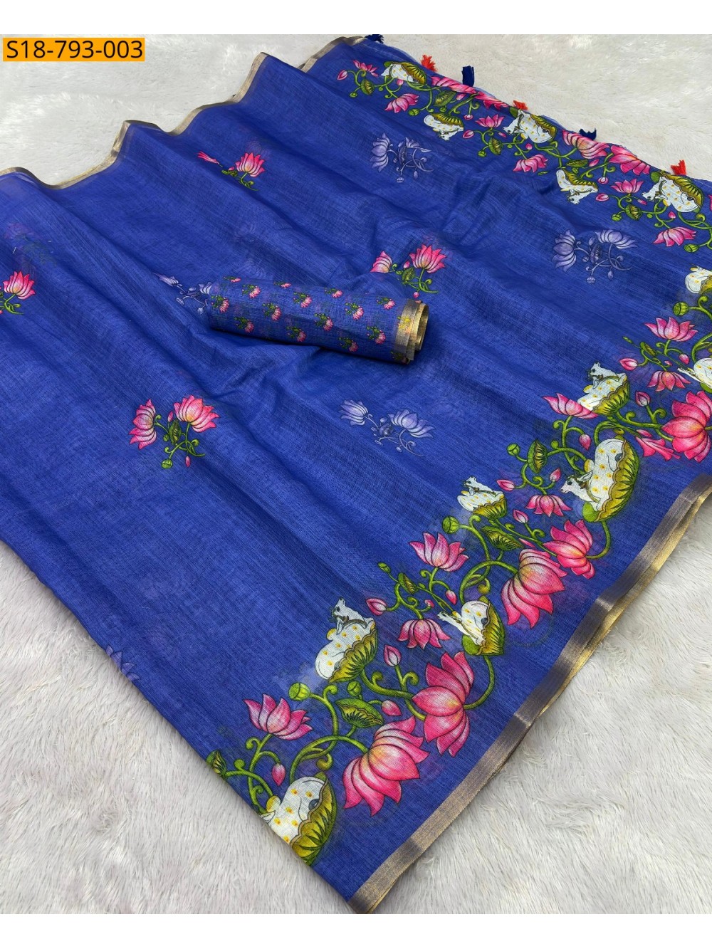 Fancy Soft linen saree